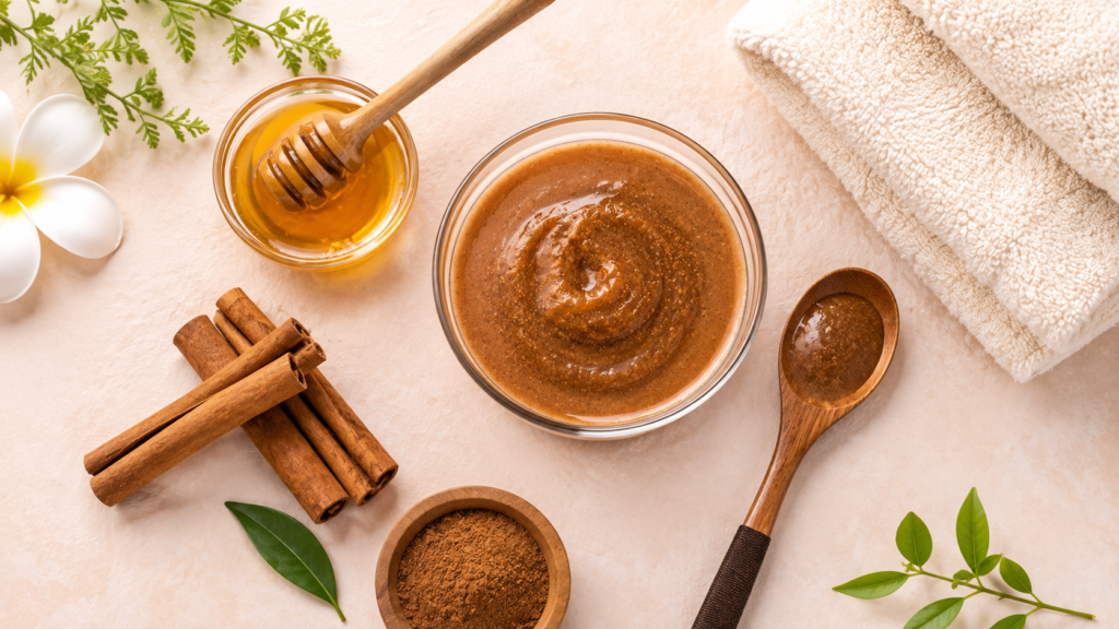 Honey and cinnamon face mask for natural skin benefits
